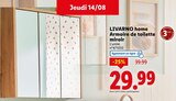Armoire de toilette miroir - LIVARNO HOME - Lidl à Dieppe Armoire de toilette miroir - LIVARNO HOME en promo chez Lidl Dieppe à 29,99 €
