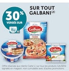 30% versés sur votre carte u sur tout galbani à Super U dans Floringhem