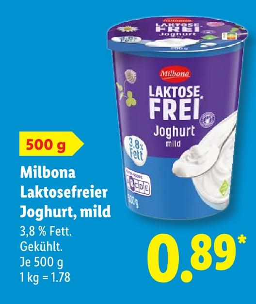 Laktosefreier Joghurt, mild