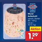 Aufschnitt im Netto Marken-Discount Prospekt Wurst-Aufschnitt von Wolf im aktuellen Netto Marken-Discount Prospekt für 1,29 €