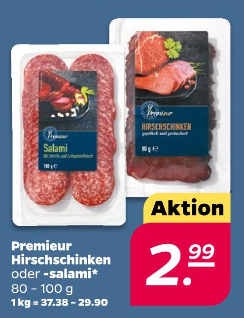 Hirschschinken oder -salami