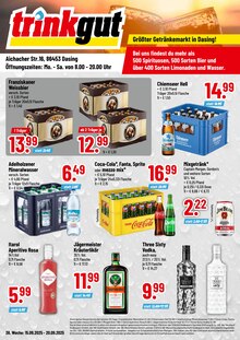 Aktueller Trinkgut Prospekt "Größter Getränkemarkt in Dasing!" Seite 1 von 4 Seiten