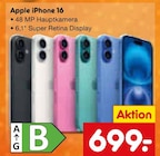 iPhone 16 Angebote von Apple bei Netto Marken-Discount Hofheim für 699,00 €