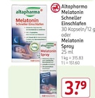 Melatonin Schneller Einschlafen oder Spray von Altapharma im aktuellen Rossmann Prospekt