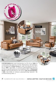 Sitzmöbel im Kabs Prospekt "DEIN ZUHAUSE. DEIN HEIMSPIEL." mit 56 Seiten (Hamburg)