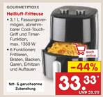 Heißluft-Fritteuse von GOURMETMAXX für 33,33 € bei Netto Marken-Discount im Angebot Heißluft-Fritteuse von GOURMETMAXX im aktuellen Netto Marken-Discount Prospekt