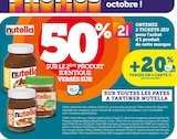50% sur le 2ème produit identique versés sur ma carte u sur toutes les pates a tartiner nutella à U Express dans Wittisheim