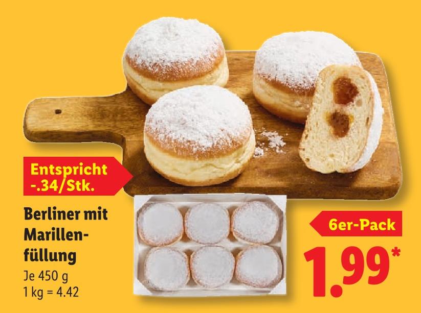 Berliner mit Marillenfüllung