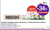 Capsules compatibles Nespresso Brazil x 10 - Nescafé Farmers Origins en promo chez Monoprix Nice à 2,44 €