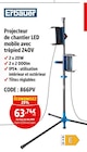 Projecteur de chantier led mobile avec trépied 240v - ERBAUER en promo chez Screwfix Projecteur de chantier led mobile avec trépied 240v - ERBAUER dans le catalogue Screwfix