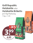 Holzkohle von Grill Republic im aktuellen V-Markt Prospekt für 3,99 €