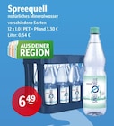 natürliches Mineralwasser im Angebot bei Getränke Hoffmann in Potsdam natürliches Mineralwasser Angebote von Spreequell bei Getränke Hoffmann Potsdam für 6,49 €