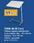 Technicien de Santé Ajaccio - Promo Table de lit Promo Table de lit à 59,90 € dans le catalogue Technicien de Santé à Ajaccio