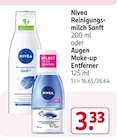 Reinigungsmilch Sanft oder Augen Make-up Entferner Angebote von Nivea bei Rossmann Aurich für 3,33 €