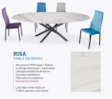 Nisa table de repas - Crozatier à Le Havre Nisa table de repas en promo chez Crozatier Le Havre à 3 780,00 €