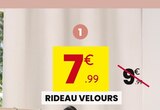 Rideau velours - Stokomani à La Seyne-sur-Mer Rideau velours en promo chez Stokomani La Seyne-sur-Mer à 7,99 €
