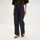 Jean large taille haute ceinture tressée denim brut femme à 29,99 € dans le catalogue La Halle