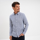 Chemise droite imprimée manches longues bleu homme en promo chez La Halle Échirolles à 22,99 €