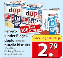Ferrero kinder Riegel, duplo 18er oder nutella biscuits Angebot in Walksfelde im aktuellen Prospekt bei famila Nordost in Walksfelde