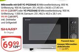 Mikrowelle mit Grill YC-PG204AE-S im Angebot bei GLOBUS in Erlangen Mikrowelle mit Grill YC-PG204AE-S Angebote von Sharp bei GLOBUS Erlangen für 1,99 €
