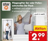 Aktuelles Fliegengitter 2er oder Pollenschutzvlies 3er Pack Angebot bei Netto Marken-Discount in Ingolstadt ab 2,99 €