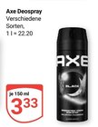 Deospray im Angebot bei GLOBUS in Leipzig Deospray Angebote von Axe bei GLOBUS Leipzig für 3,33 €