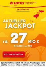 LOTTO Bayern Prospekt für München mit 2 Seiten LOTTO Bayern Prospekt für München: "Aktueller Jackpot rund 27 Mio. €", 2 Seiten, 25.09.2020 - 26.09.2020