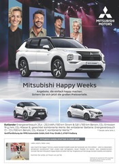 Aktueller Mitsubishi Werkstatt & Auto Prospekt in Westerholt und Umgebung, "Mitsubishi Happy Weeks" mit 1 Seite, 15.09.2025 - 13.10.2025