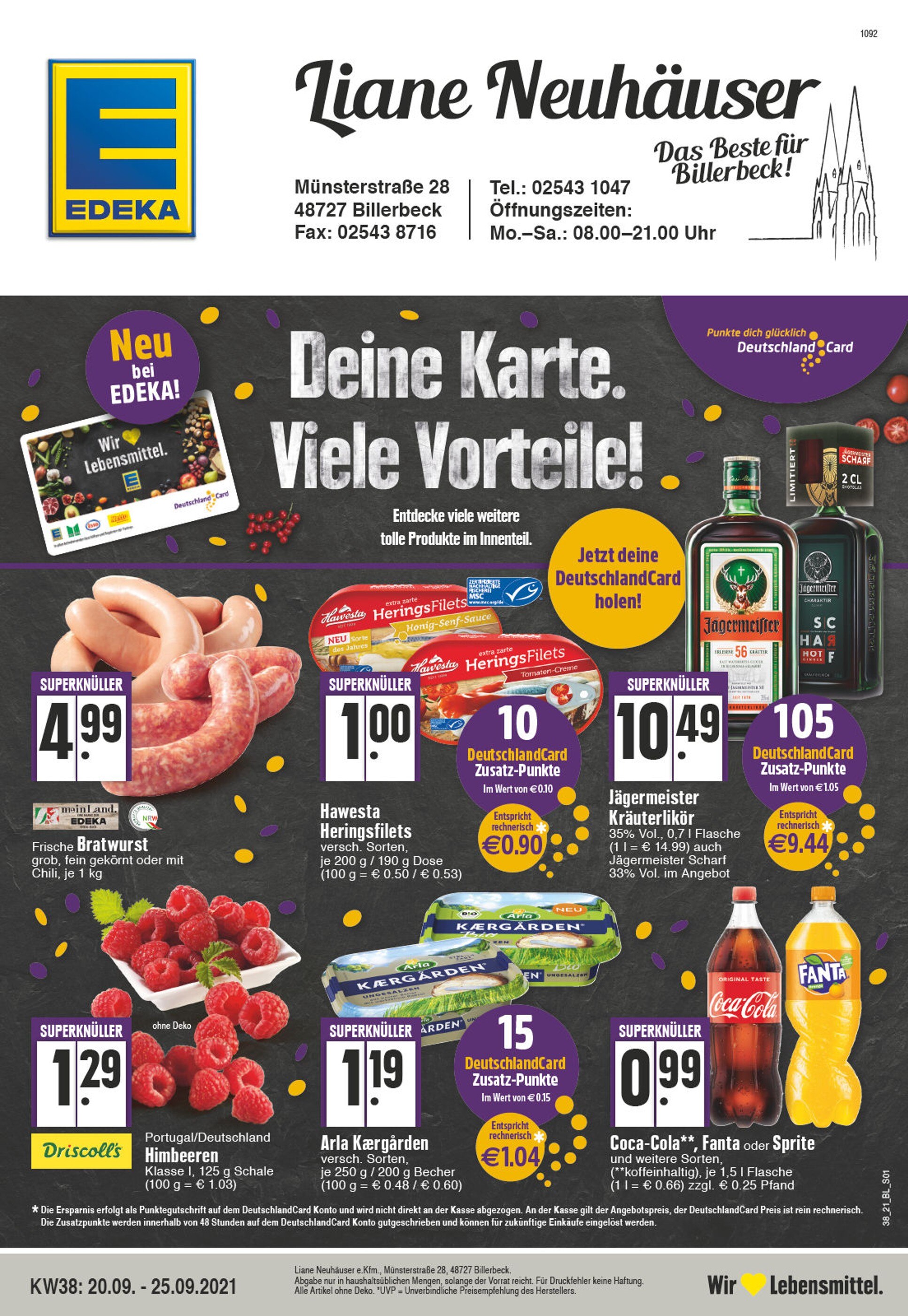 EDEKA Prospekt für Coesfeld mit 32 Seiten EDEKA Prospekt für Coesfeld: "Aktuelle Angebote", 32 Seiten, 20.09.2021 - 25.09.2021