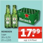 Lager von Heineken für 17,99 € bei Getränke Oase im Angebot Lager von Heineken im aktuellen Getränke Oase Prospekt