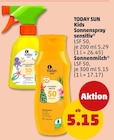 Kids Sonnenspray sensitiv von Today Sun für 5,15 € bei Penny im Angebot Kids Sonnenspray sensitiv von Today Sun im aktuellen Penny Prospekt