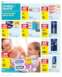 Prix et réduction Oral-B dans le prospectus Carrefour Market en cours Offre Oral-B dans le catalogue Carrefour Market du moment à la page 42