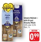 Frische fettarme Milch Angebote von Unsere Heimat bei EDEKA Pirmasens für 0,99 €