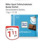 Tafelschokolade Bunte Vielfalt im Angebot bei GLOBUS in Weimar Tafelschokolade Bunte Vielfalt Angebote von Ritter Sport bei GLOBUS Weimar für 1,11 €