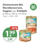 Bio Wurstkonserven im V-Markt Prospekt Bio Wurstkonserven von Zimmermann im aktuellen V-Markt Prospekt für 1,99 €