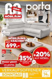 porta Möbel Möbel & Einrichtung Prospekt der aktuellen Woche mit 16 Seiten, gültig von 07.09.2025 bis 20.09.2025, in Kreba-Neudorf und Umgebung Aktueller porta Möbel Möbel & Einrichtung Prospekt in Kreba-Neudorf und Umgebung, "Besser gleich zu porta." mit 16 Seiten, 07.09.2025 - 20.09.2025