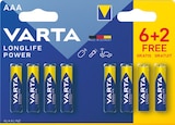 8 piles alcalines - VARTA LONGLIFE POWER - Bureau Vallée à Marseille 8 piles alcalines - VARTA LONGLIFE POWER en promo chez Bureau Vallée Marseille à 4,39 €