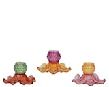 Photophore forme fleur en verre bicolore - diamètre 16,5 x H 10 cm - KAEMINGK à 9,99 € dans le catalogue Botanic