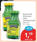 Zitronensaft von Hitchcock für 1,19 € bei budni im Angebot Zitronensaft von Hitchcock im aktuellen budni Prospekt
