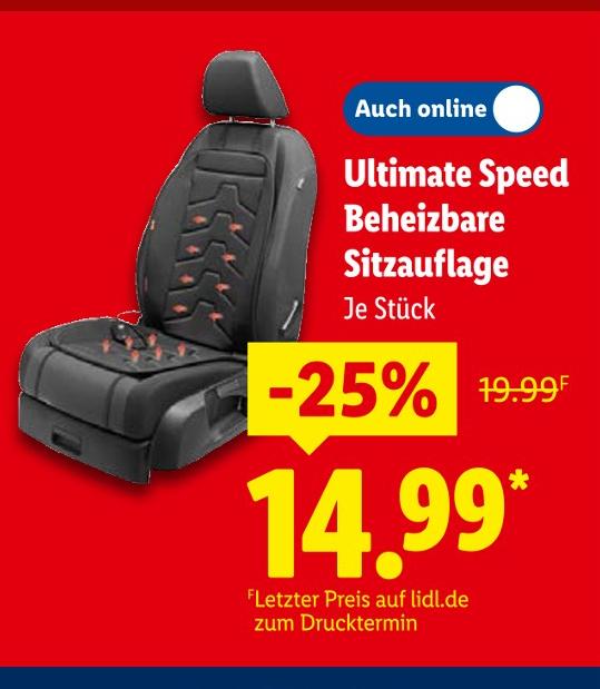 Beheizbare Sitzauflage