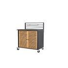 Aktuelles Servierstation mit Drehtüren Ateo, Alu/Eukalyptusholz, 114 x 60 cm, schwarz/natur Angebot bei METRO in Ratingen ab 297,50 €