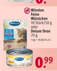 Feine Würstchen oder Deluxe Dose im Rossmann Prospekt Feine Würstchen oder Deluxe Dose von Winston im aktuellen Rossmann Prospekt für 0,99 €