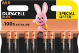 Piles AA plus 100 % Extra Life - DURACELL en promo chez Cora Piles AA plus 100 % Extra Life - DURACELL dans le catalogue Cora