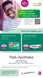 mea - meine apotheke Apotheken Prospekt der aktuellen Woche mit 4 Seiten, gültig von 01.06.2026 bis 30.06.2026, in Garz und Umgebung Aktueller mea - meine apotheke Apotheken Prospekt in Garz und Umgebung, "Unsere Juni-Angebote" mit 4 Seiten, 01.06.2026 - 30.06.2026