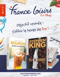 France Loisirs Catalogue "Objectif rentrée : s’offrir le temps de lire !", 92 pages, Toulouse,  01/09/2022 - 31/10/2022