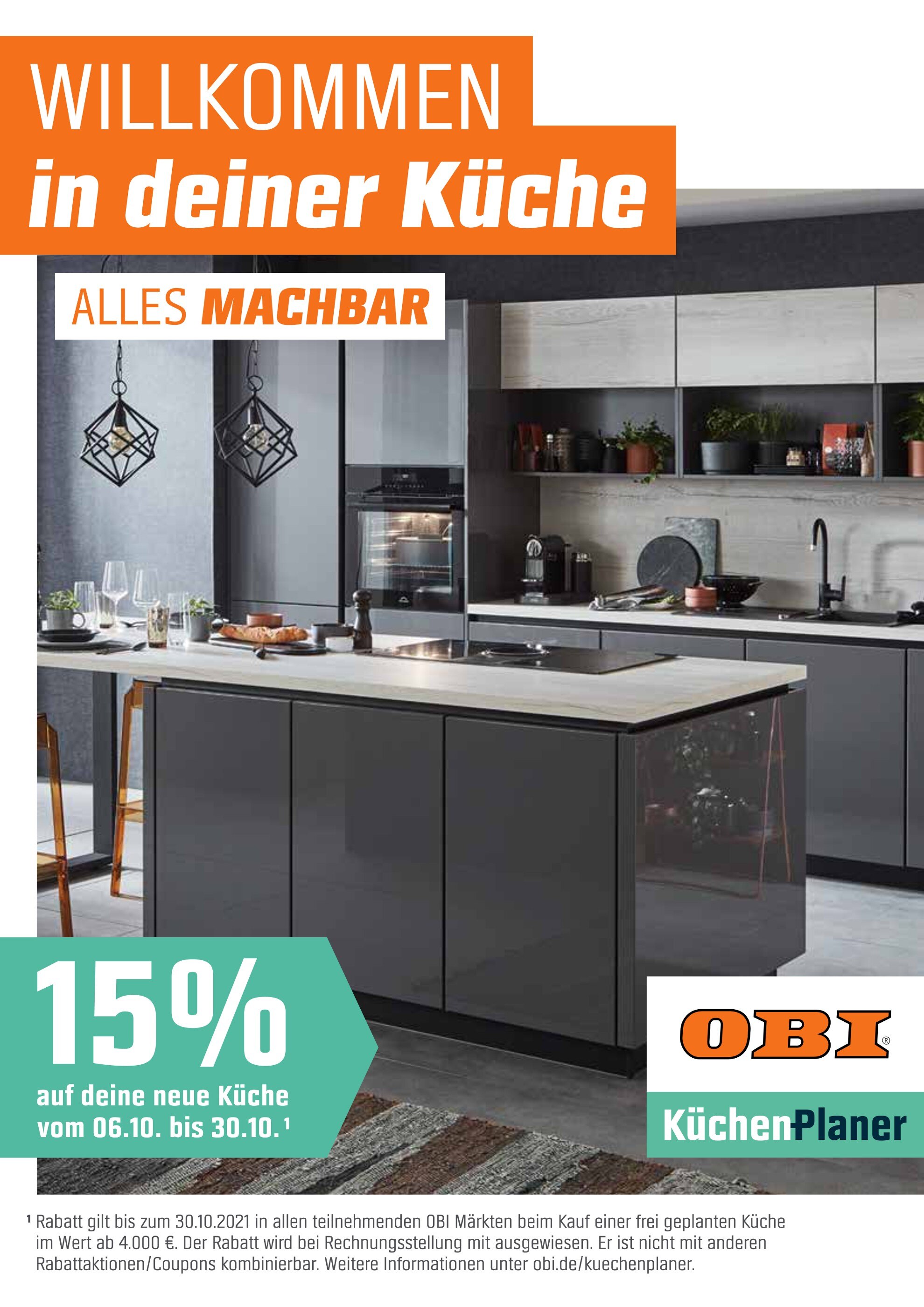 OBI Prospekt für Altenburg mit 13 Seiten OBI Prospekt für Altenburg: "WILLKOMMEN in deiner Küche", 13 Seiten, 11.10.2021 - 30.10.2021