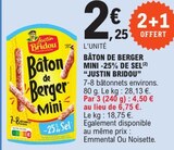 Bâton de Berger Mini -25% de Sel - Justin Bridou dans le catalogue E.Leclerc