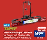 Fahrrad-Heckträger Crow Plus im Angebot bei ALDI Nord in Suhl Fahrrad-Heckträger Crow Plus Angebote von Eufab bei ALDI Nord Suhl für 169,00 €