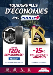 Catalogue Profil Plus de la semaine 41, "TOUJOURS PLUS D'ÉCONOMIES AVEC PROFIL+", page 1, 05/10/2026 - 31/10/2026 Prospectus Profil Plus en cours, "TOUJOURS PLUS D'ÉCONOMIES AVEC PROFIL+", page 1 sur 1