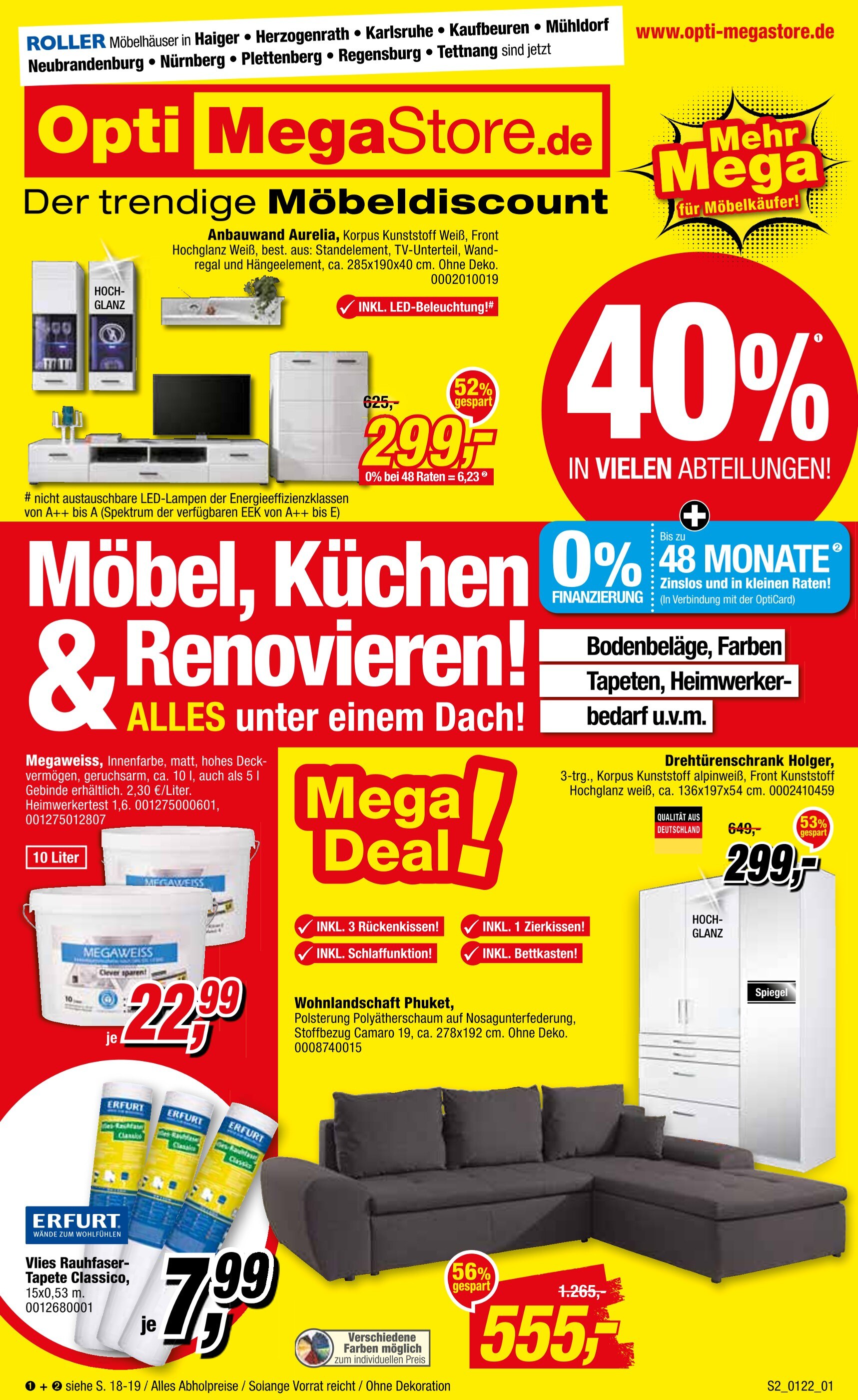 Opti-Megastore Prospekt für Nürnberg mit 20 Seiten Opti-Megastore Prospekt für Nürnberg: "40% IN ALLEN ABTEILUNGEN!", 20 Seiten, 07.01.2022 - 29.01.2022
